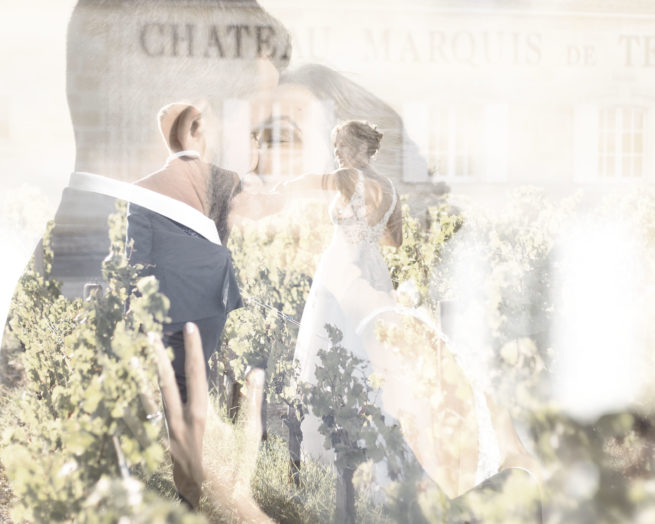 photo de mariage paris bordeaux photographe portrait de couple double exposition